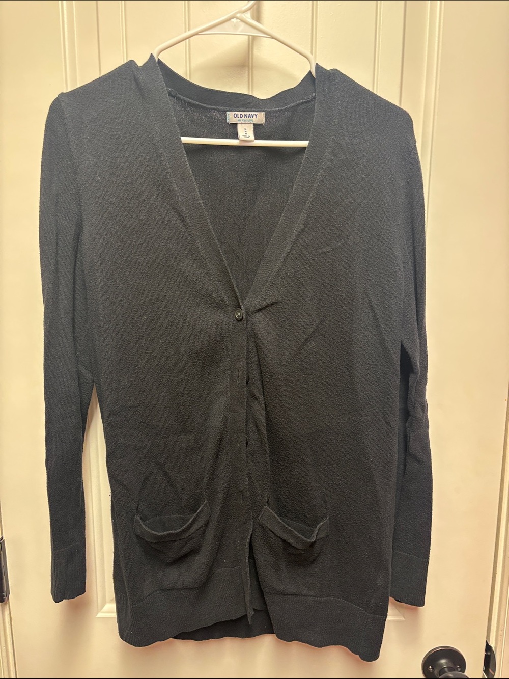 Old Navy Women's Black Button-Front V-Neck Cardigan size M